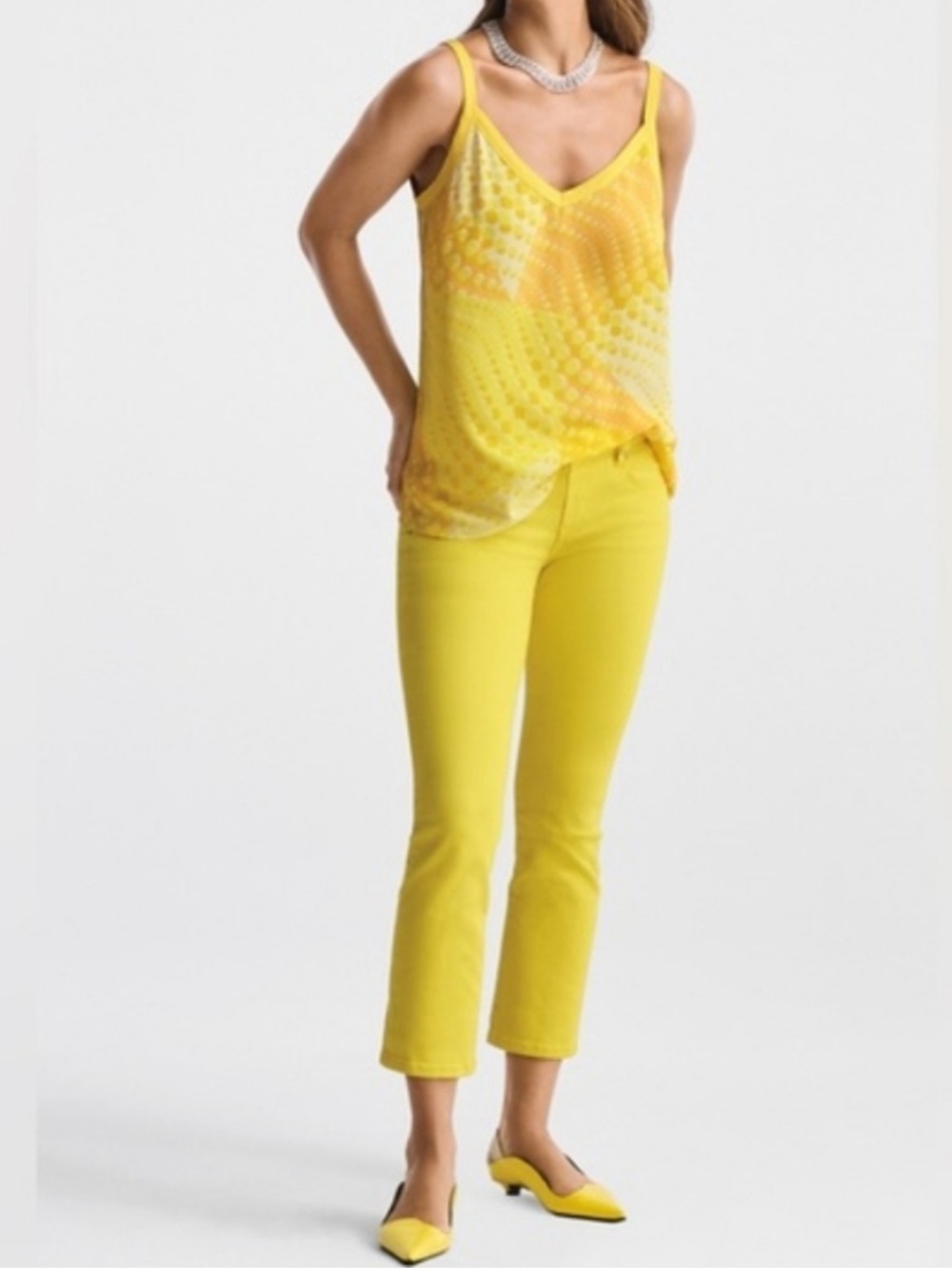 Cabi sunny yellow glow stick kick back kick flare Jean size 18 - Picture 2 of 6